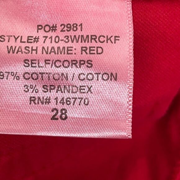 Re/Done Originals Mid Rise Cropped Velvet Kick Flare Pants Red 28 - Picture 7 of 12